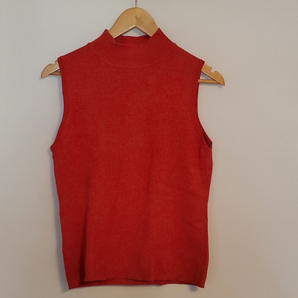 Vintage sparkly mockneck sleeveless shirt